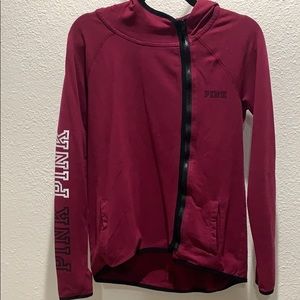 Pink Maroon Side Zipper Hoodie XS